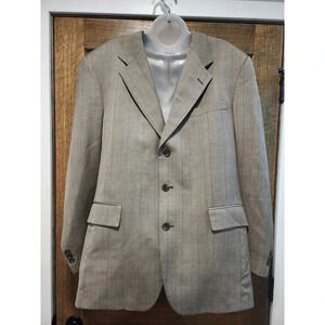 Jos. A. Bank Clothier Plaid 100% Wool 2 Button Sport Coat Blazer Jacket Size 44L